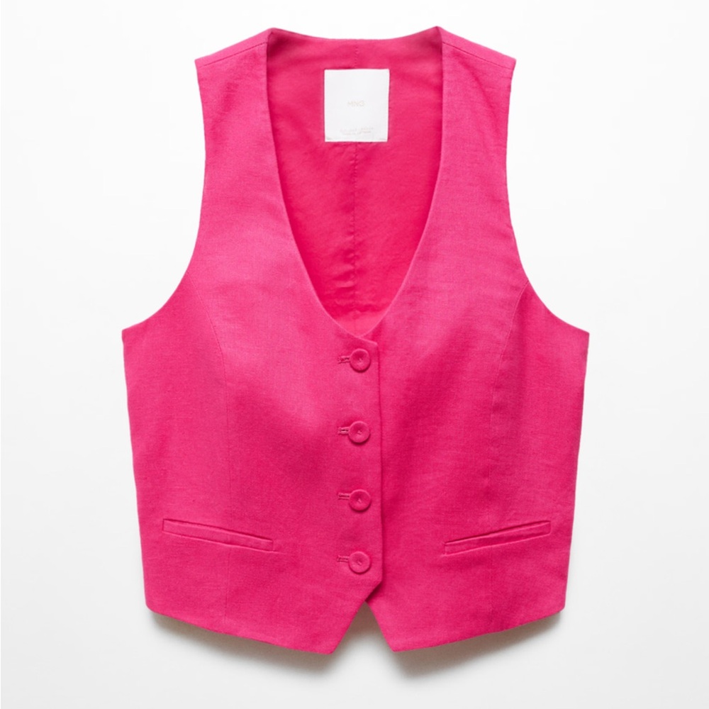 Mango Pink Linen Vest